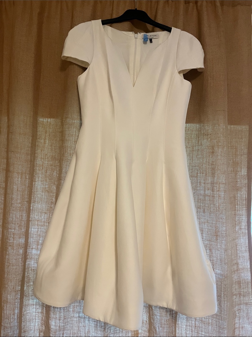Halston Heritage Cream Fit-and-Flare Dress